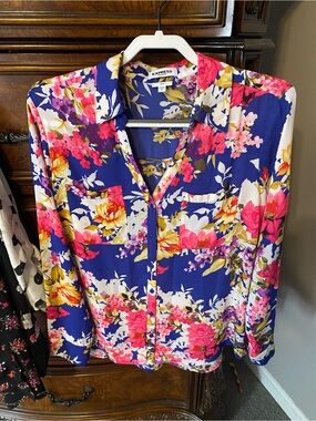 Express floral print portofino blouse
